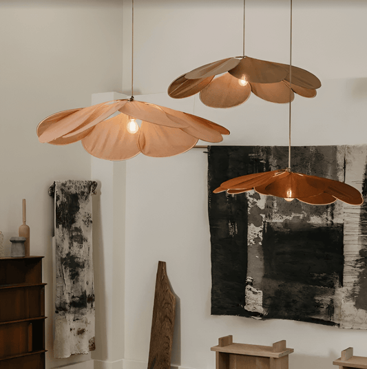 Vintage Style Floral Fabric Hanging Lamp