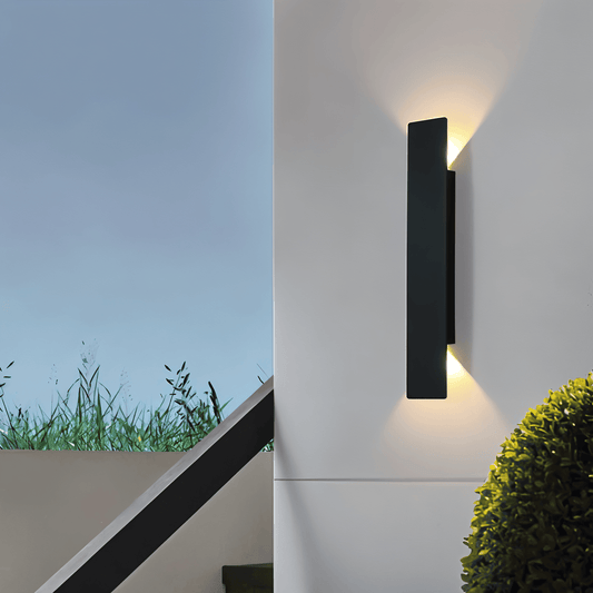 Rectangular Black Aluminum LED Outdoor Wall Lamp