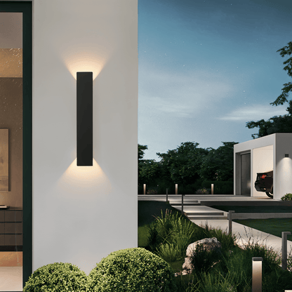 Rectangular Black Aluminum LED Outdoor Wall Lamp