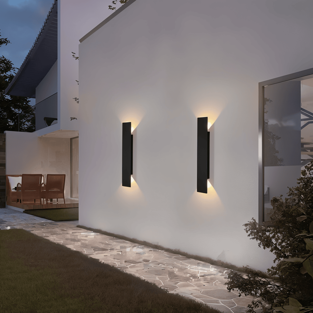Rectangular Black Aluminum LED Outdoor Wall Lamp