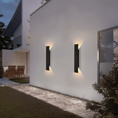 Rectangular Black Aluminum LED Outdoor Wall Lamp