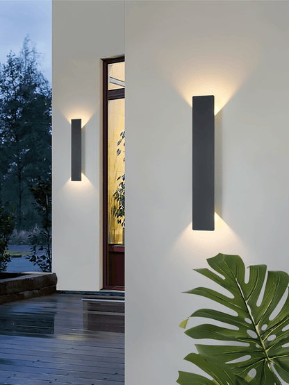 Rectangular Black Aluminum LED Outdoor Wall Lamp