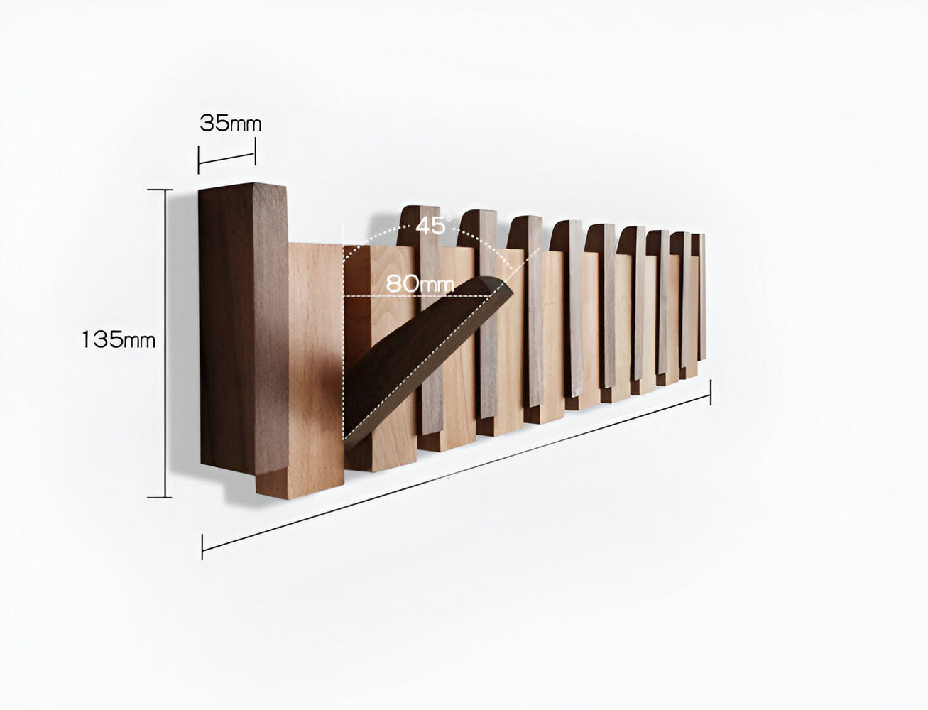 Handcrafted Driftwood Piano Wall Shelf with Magnetic Folding
