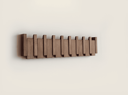 Handcrafted Driftwood Piano Wall Shelf with Magnetic Folding