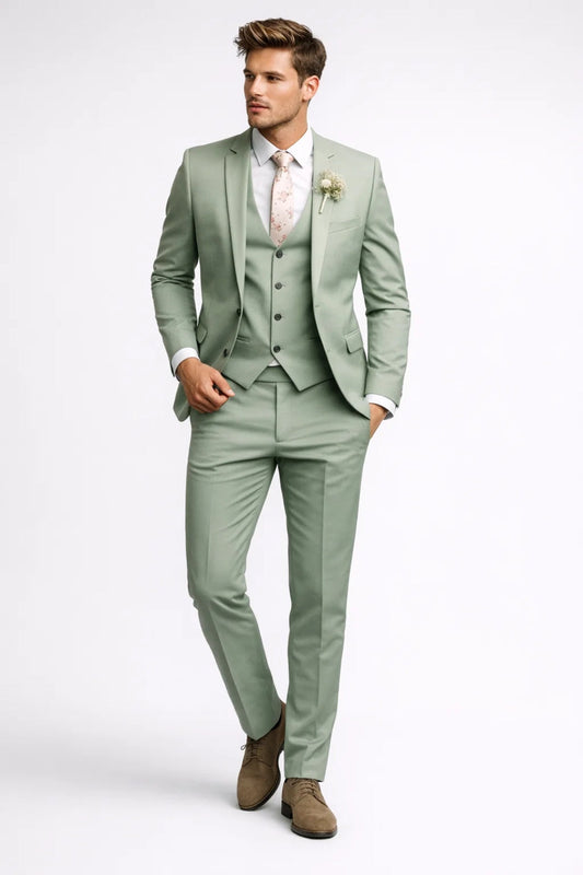 Traje de primavera de tres piezas para hombre hecho a medida | Corte cómodo