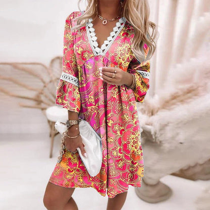 Robe d'été bohème pour femme | Détail en crochet
