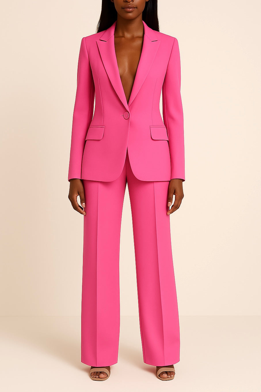 Ensemble tailleur pour femme avec blazer ajusté | Ensemble deux pièces à porter au bureau