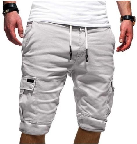 Shorts cargo pour hommes | Shorts d'été avec plusieurs poches et cordon de serrage