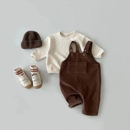Combinaison pour enfants en mélange de coton | Bretelles réglables, vêtement ludique