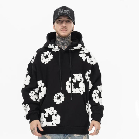 Sudadera con capucha de estilo casual vaquero para hombre
