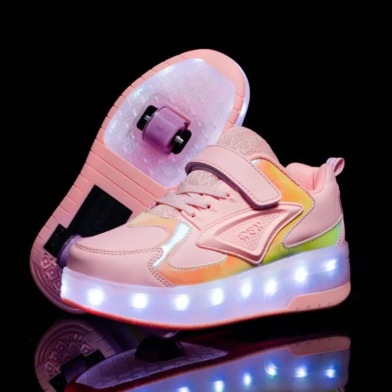 Zapatos con Ruedas LED para Niños | Zapatos Luminosos con Ruedas Ocultas