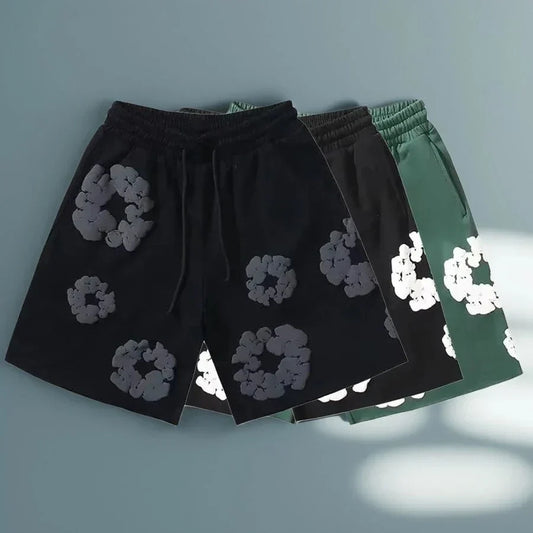 Pantalones cortos unisex con flores