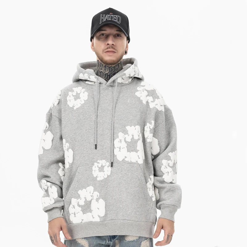 Sudadera con capucha de estilo casual vaquero para hombre