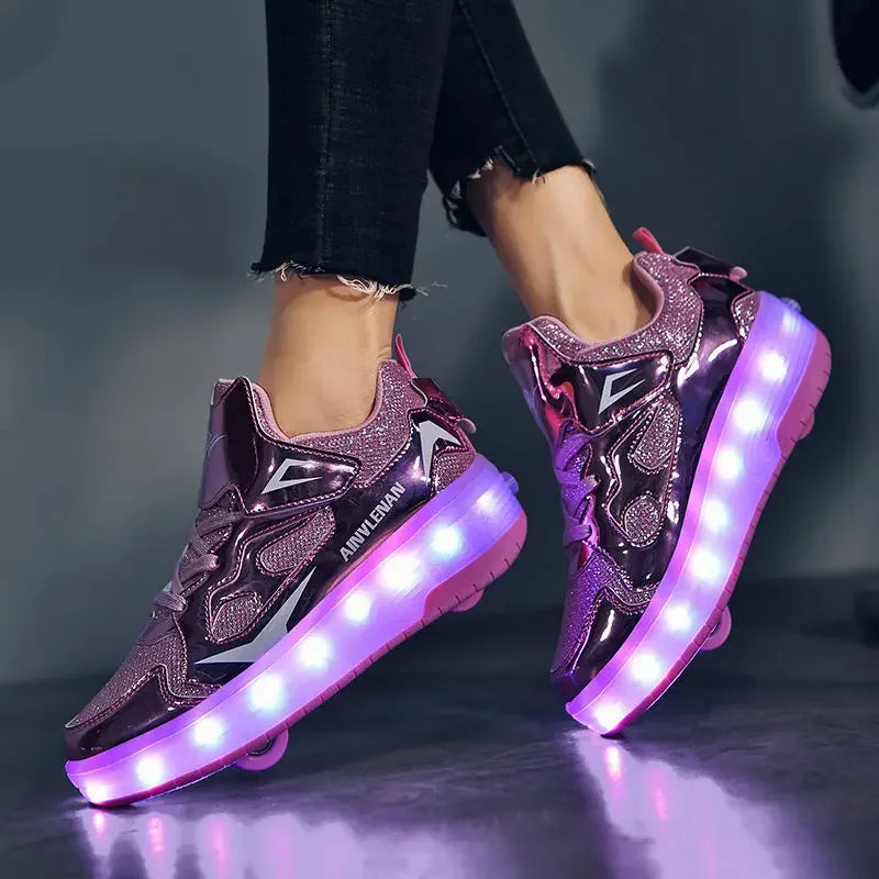 Zapatos con Ruedas LED para Niños | Zapatos Luminosos con Ruedas Ocultas