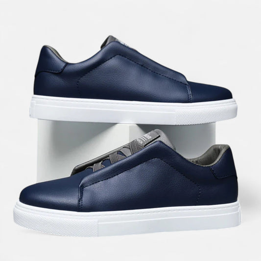 Zapatillas de cuero para hombre sin cordones estilo casual diario