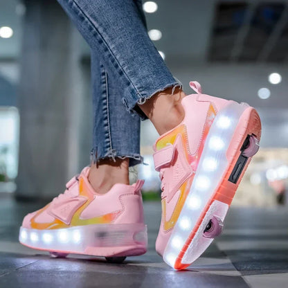 Zapatos con Ruedas LED para Niños | Zapatos Luminosos con Ruedas Ocultas
