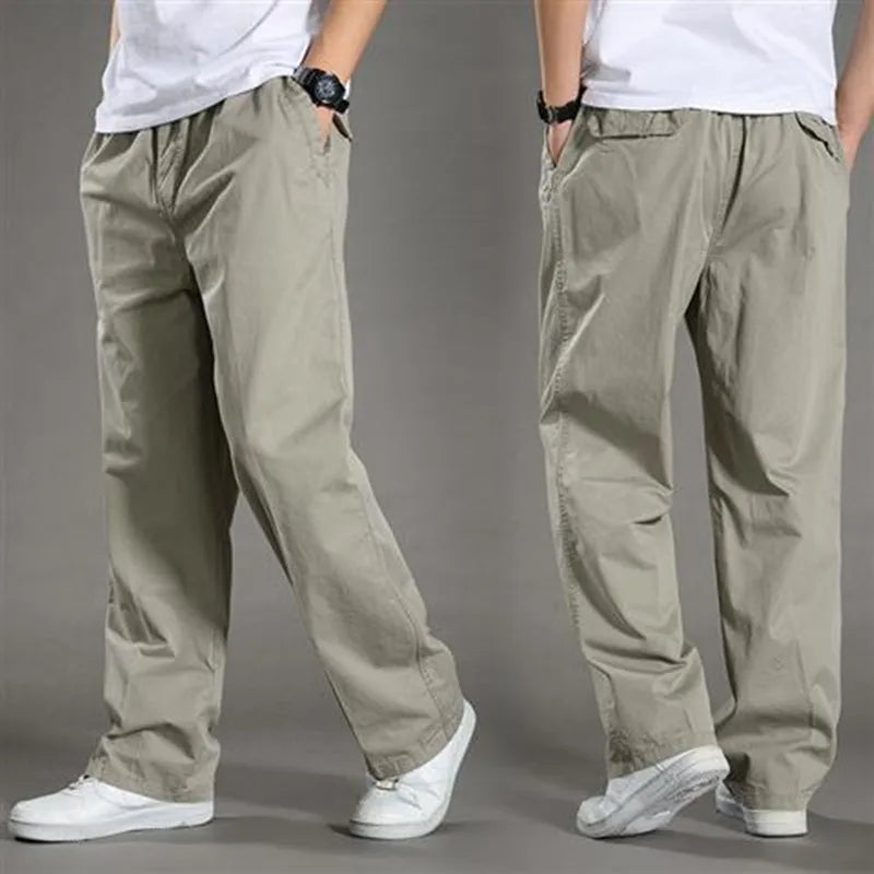 Pantalones masculinos casuales para todo el año con bolsillos