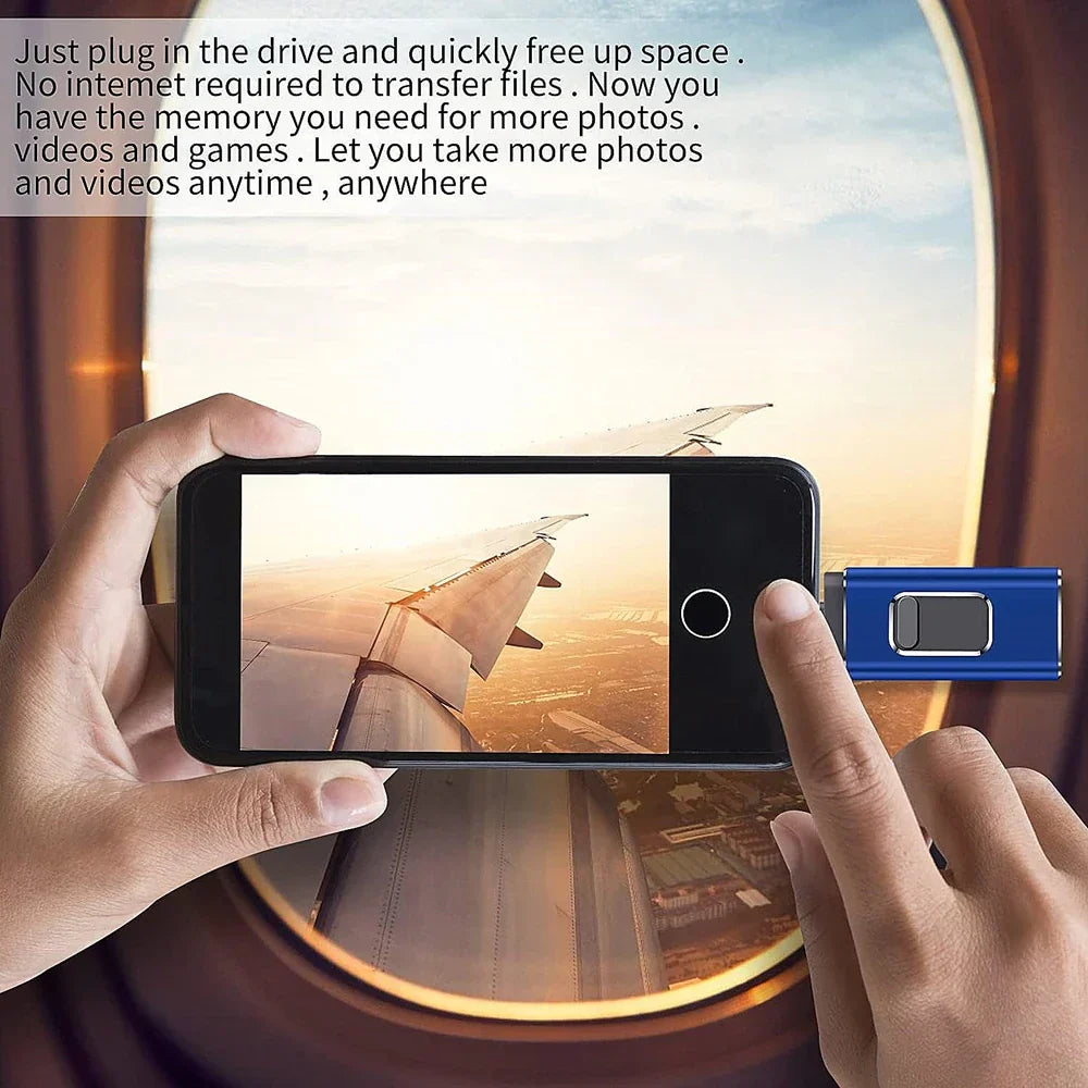 Multi-port OTG USB Flash Drive - USB-A, USB-C, Micro-USB and Lightning (4 in 1)