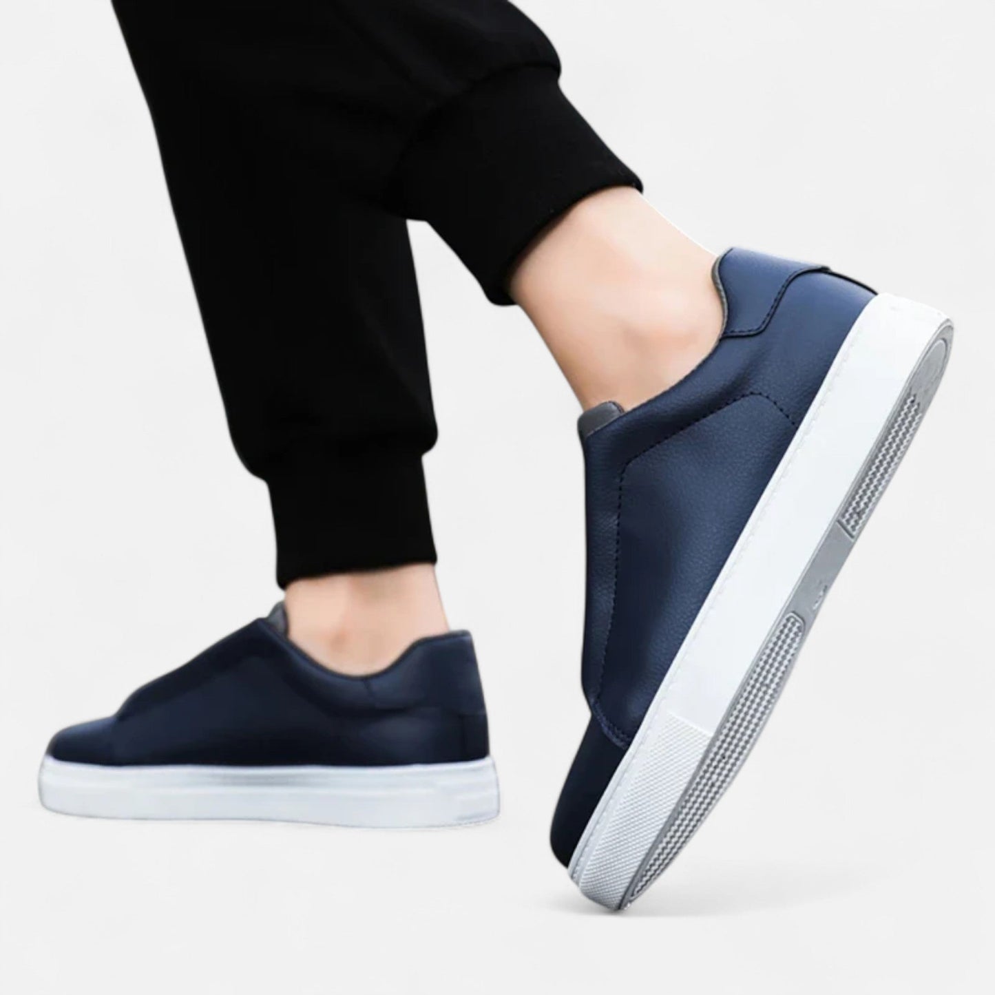 Baskets en cuir pour homme à enfiler | Chaussures quotidiennes sans lacets
