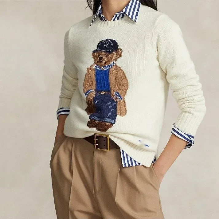 Skandynawski Sweter z Dzianiny | Ciepło Na Zimę