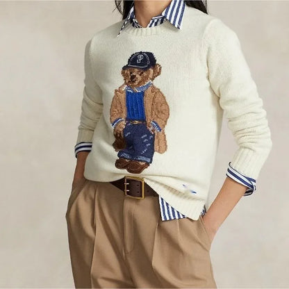 Skandynawski Sweter z Dzianiny | Ciepło Na Zimę