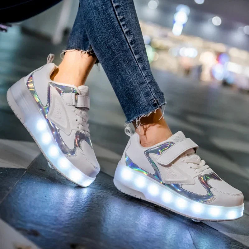 Zapatos con Ruedas LED para Niños | Zapatos Luminosos con Ruedas Ocultas