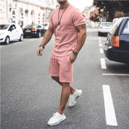 Alsten | Camisa ligera de hombre con manga corta y pantalones cortos ajustados