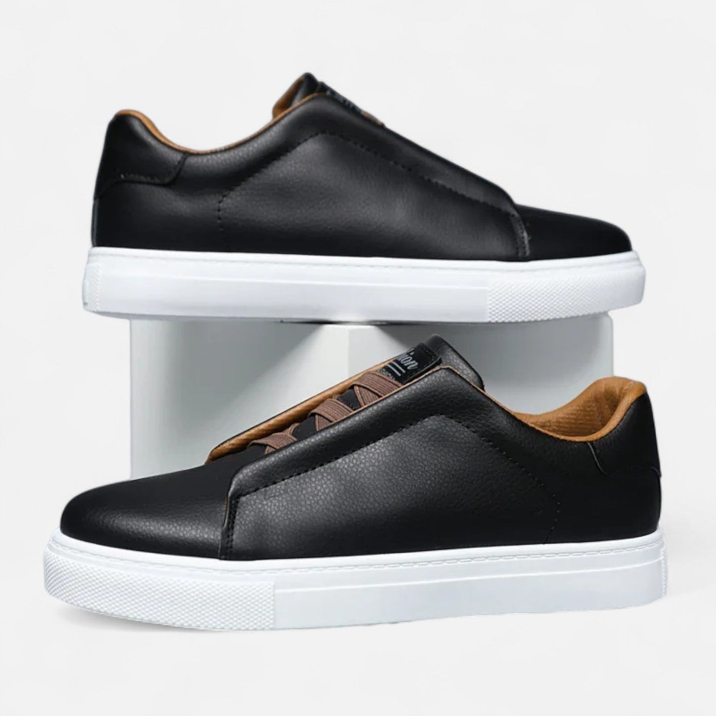 Baskets en cuir pour homme à enfiler | Chaussures quotidiennes sans lacets