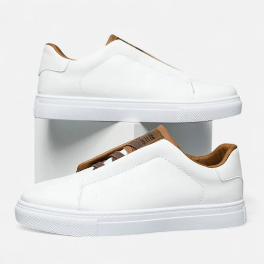 Zapatillas de cuero para hombre sin cordones estilo casual diario