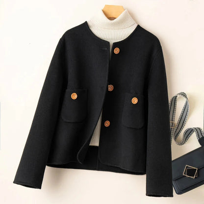 Women's Cropped Wool Blend Jacket | Warm and Stylish