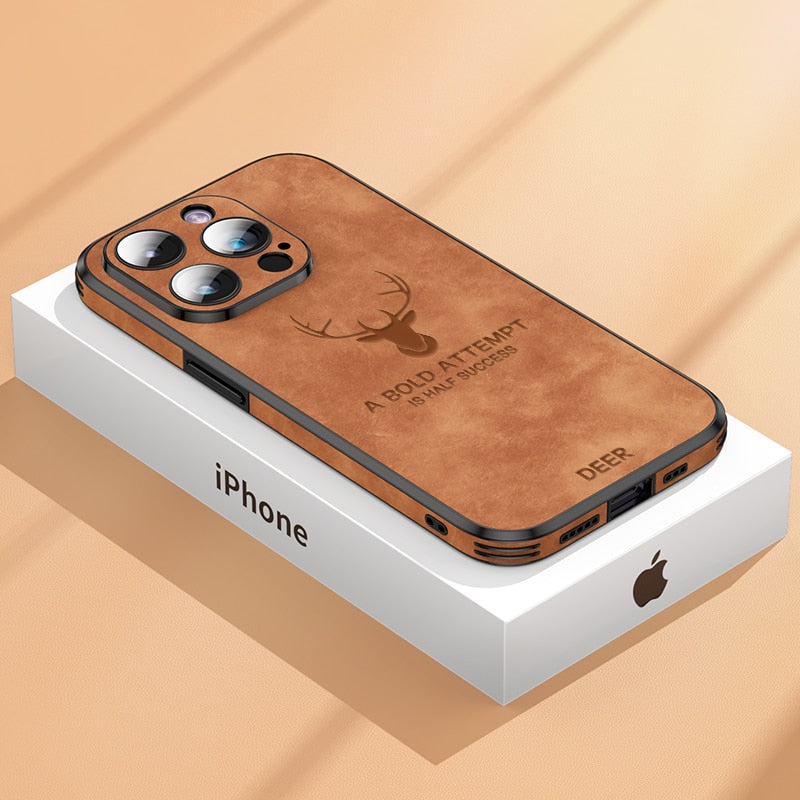 Etui Na IPhone'a W Stylu Skórzanym | Odporny Na Wstrząsy Smukła Ochrona