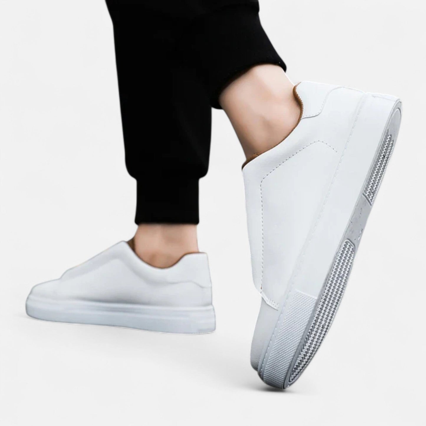 Baskets en cuir pour homme à enfiler | Chaussures quotidiennes sans lacets