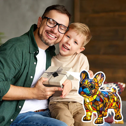 Ręcznie Wykonana Witrażowa Lampa dla Psa | Światło dla Miłośników Psów