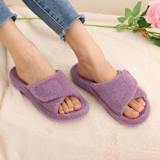 Zapatillas ortopédicas tipo casita | Ajustables con velcro Corte ancho