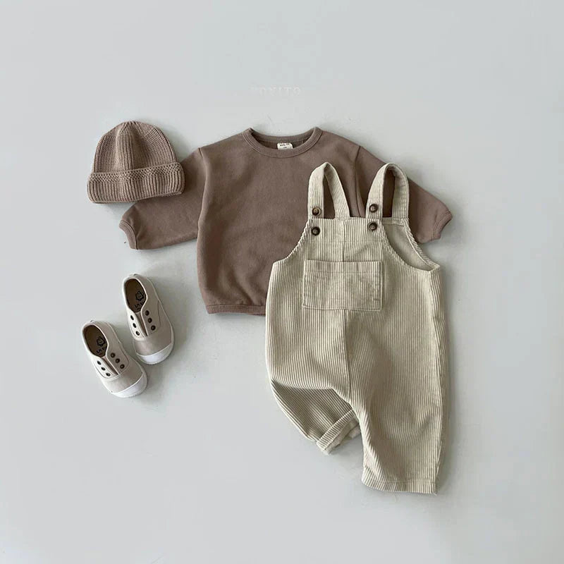 Combinaison pour enfants en mélange de coton | Bretelles réglables, vêtement ludique