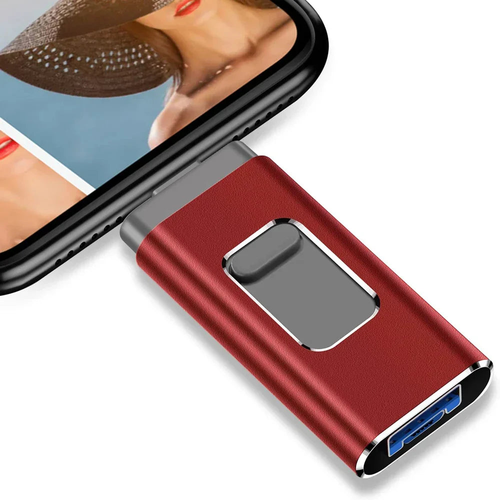 Multi-port OTG USB Flash Drive - USB-A, USB-C, Micro-USB and Lightning (4 in 1)