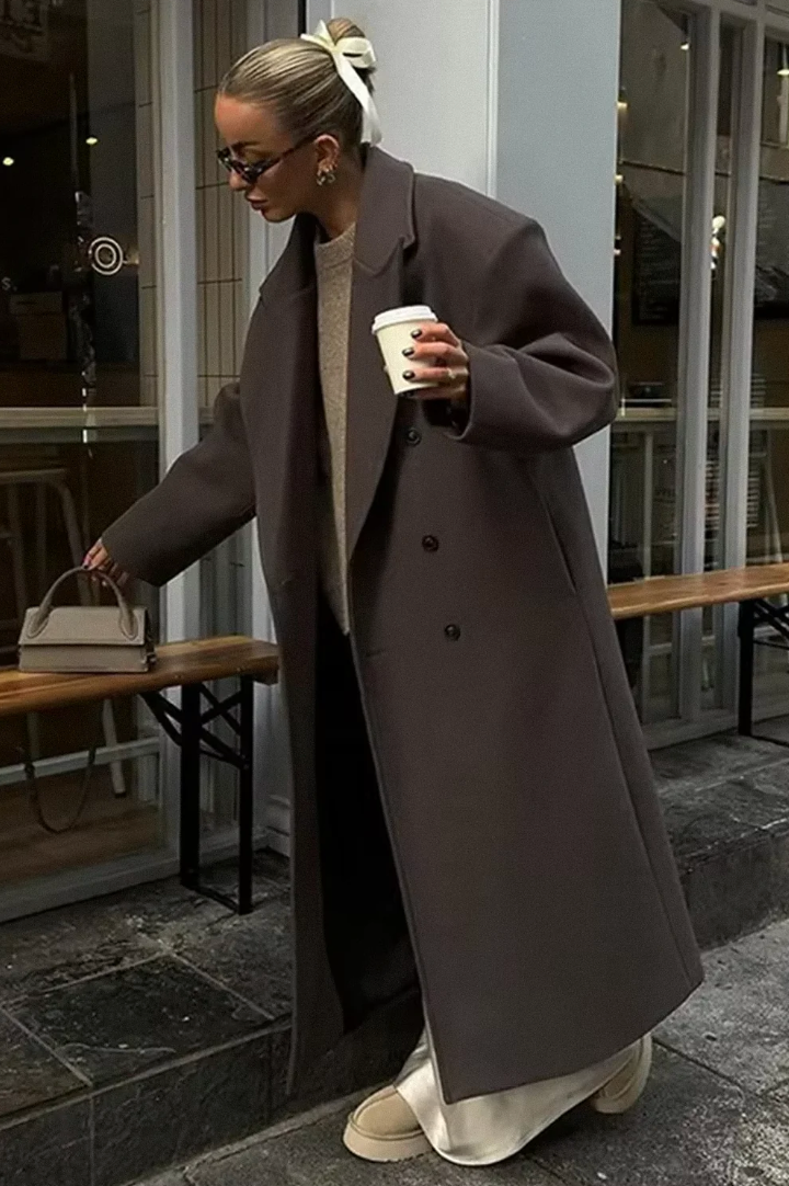 Dámský oversized dvouřadý kabát | Nenucené vrstvení pro každý den