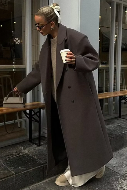 Dámský oversized dvouřadý kabát | Nenucené vrstvení pro každý den