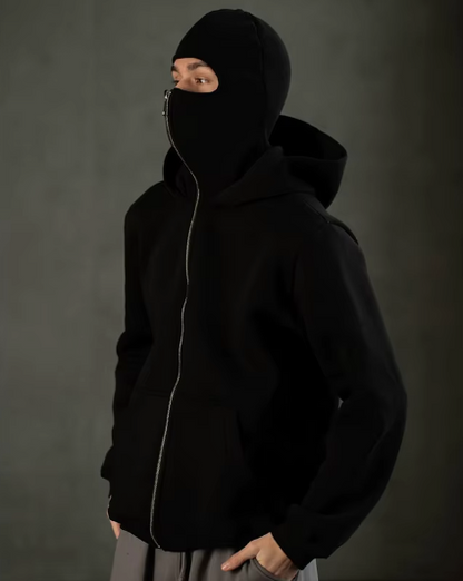 Unisexowa Maską Bluza z Kapturem | Wiatr-Odporny Plenerowy Odzież Uliczna
