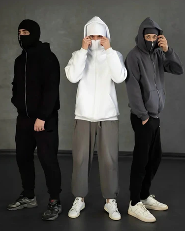 Unisexowa Maską Bluza z Kapturem | Wiatr-Odporny Plenerowy Odzież Uliczna