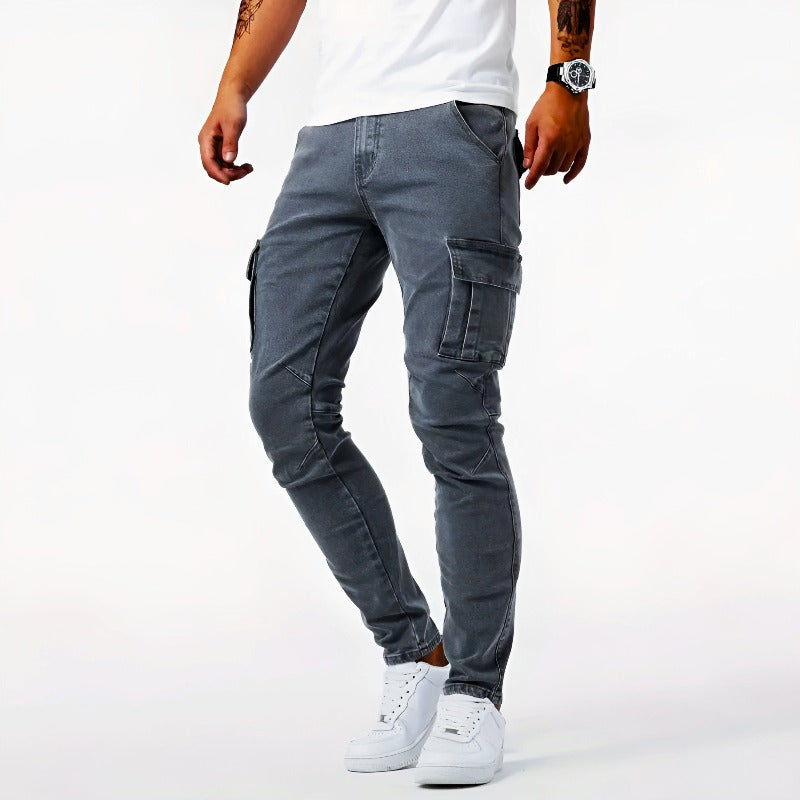 Pantalon cargo homme à coupe extensible avec plusieurs poches