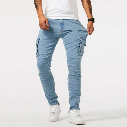 Pantalon cargo homme à coupe extensible avec plusieurs poches