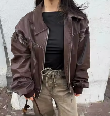 Oversized Bomber Jacket for Women