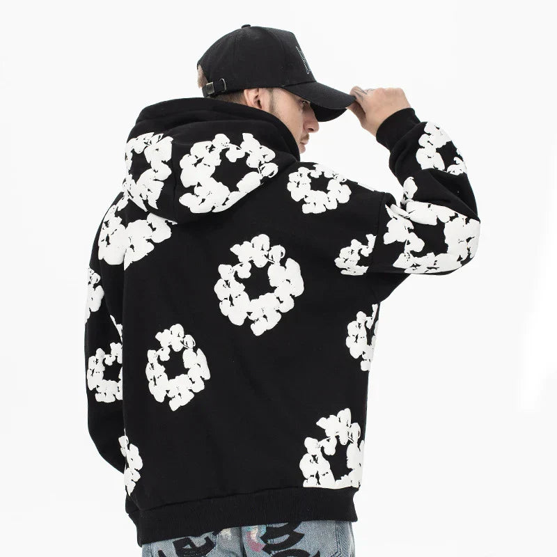 Sudadera con capucha de estilo casual vaquero para hombre