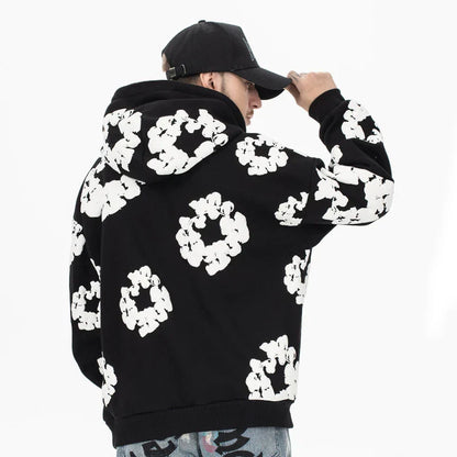 Sudadera con capucha de estilo casual vaquero para hombre