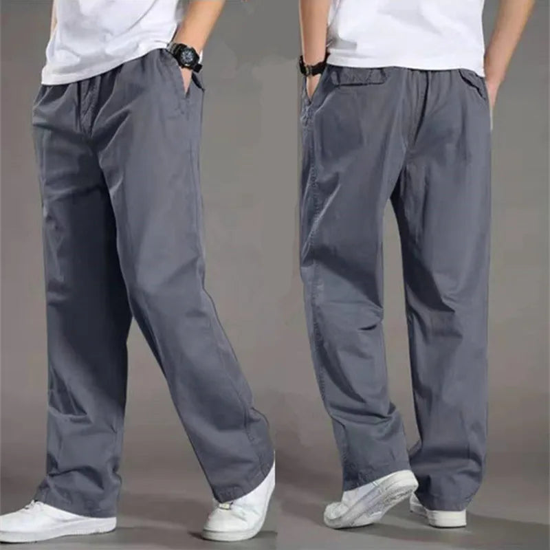 Pantalones masculinos casuales para todo el año con bolsillos