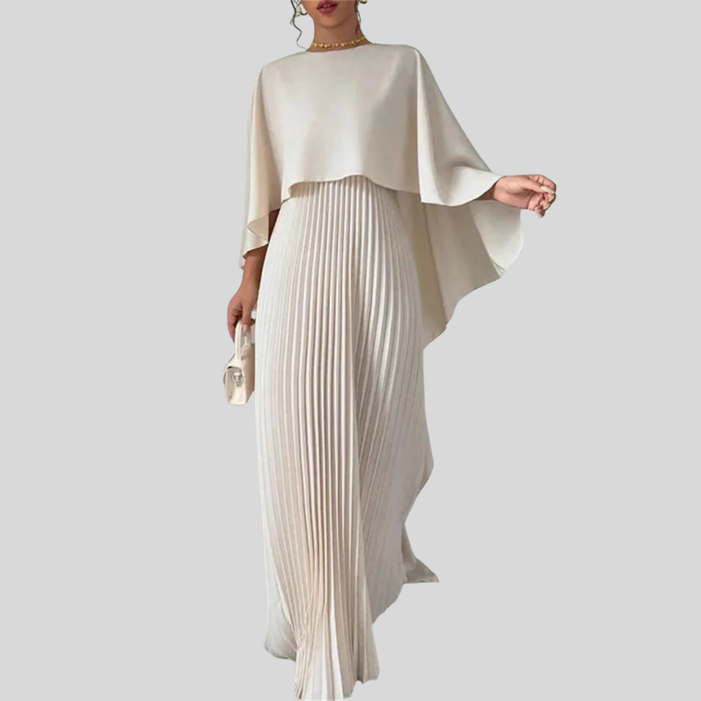 Long Evening Gown with Bat Sleeves | Flowing Stylish Dress Event