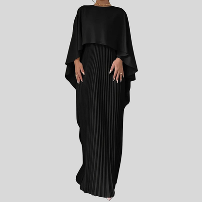 Long Evening Gown with Bat Sleeves | Flowing Stylish Dress Event