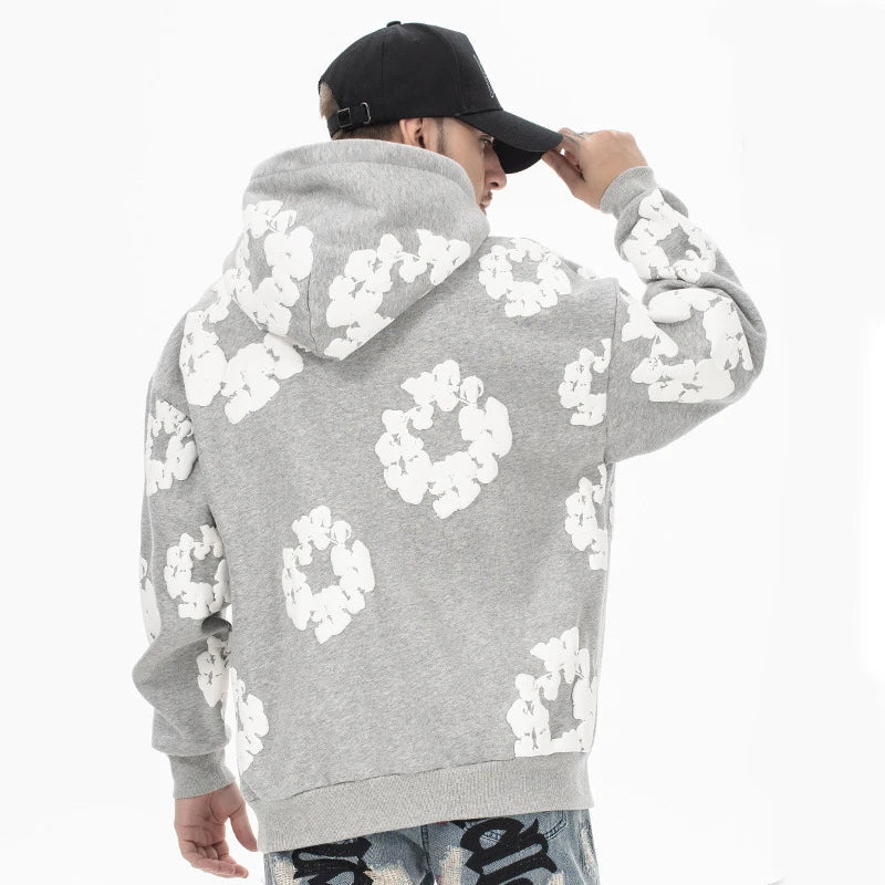 Sudadera con capucha de estilo casual vaquero para hombre