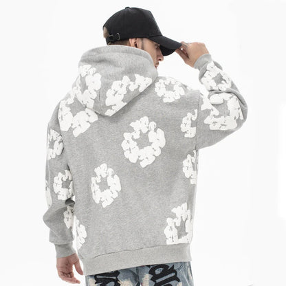 Sudadera con capucha de estilo casual vaquero para hombre